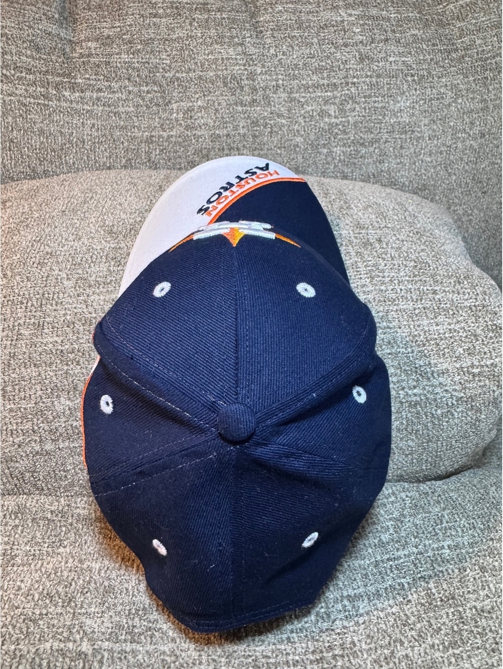 Houston Astros '47 Brand Adjustable Hat - Navy Blue/White Colorblock - Picture 6 of 12